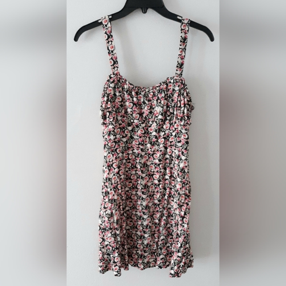 Trixxi Black Mini Dress with Pink and White Floral Print